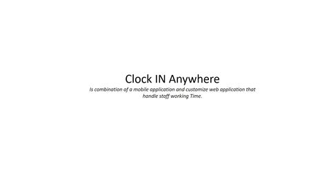 Clock-IN Anywhere — mobile attendance app