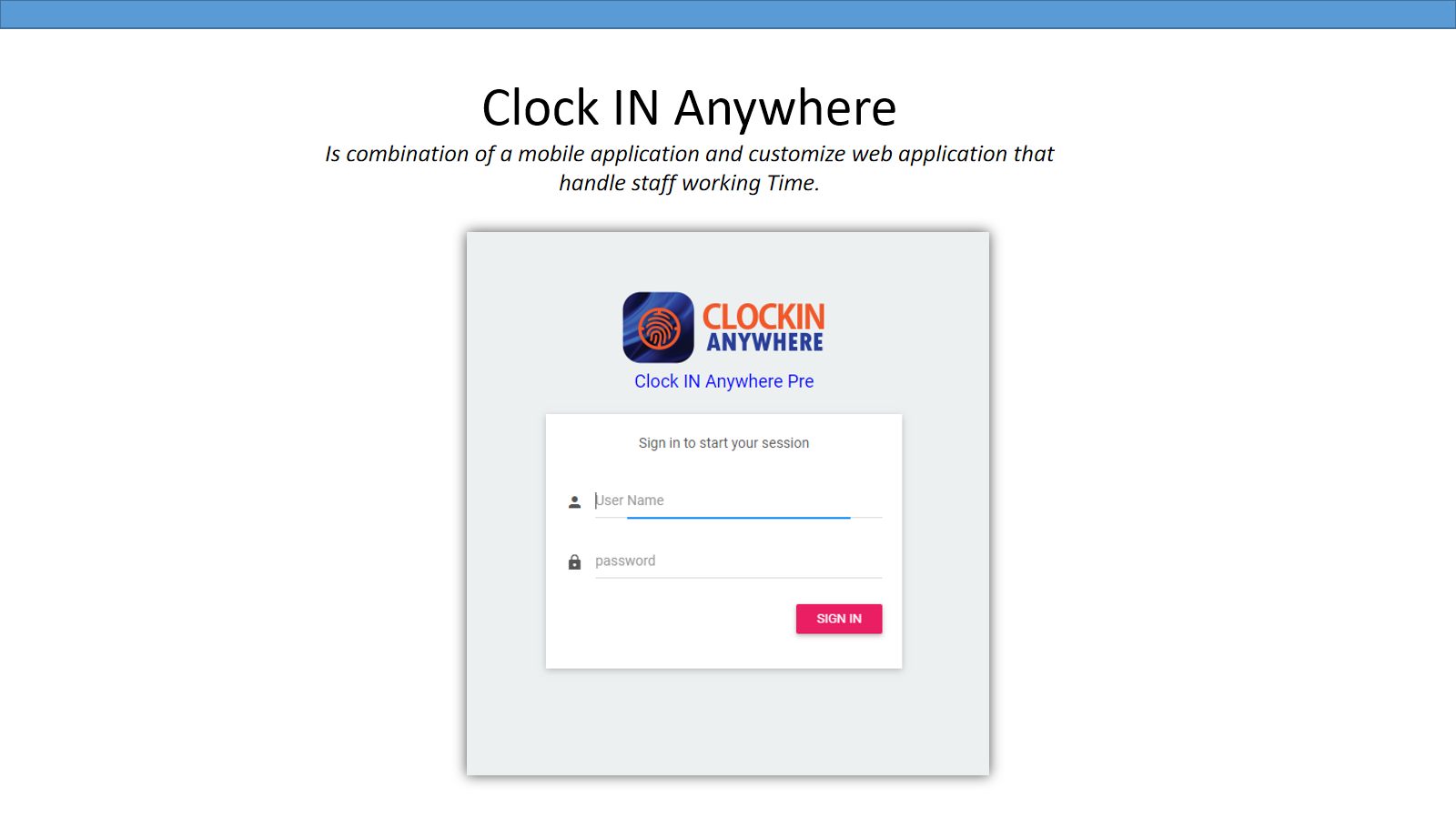 Clock-IN Anywhere — screen 2