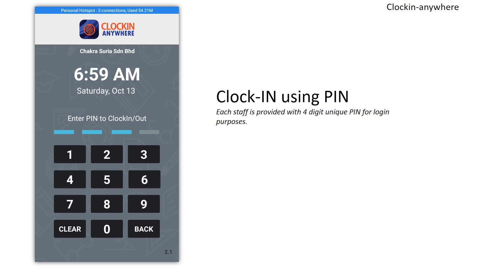 Clock-IN Anywhere — screen 3