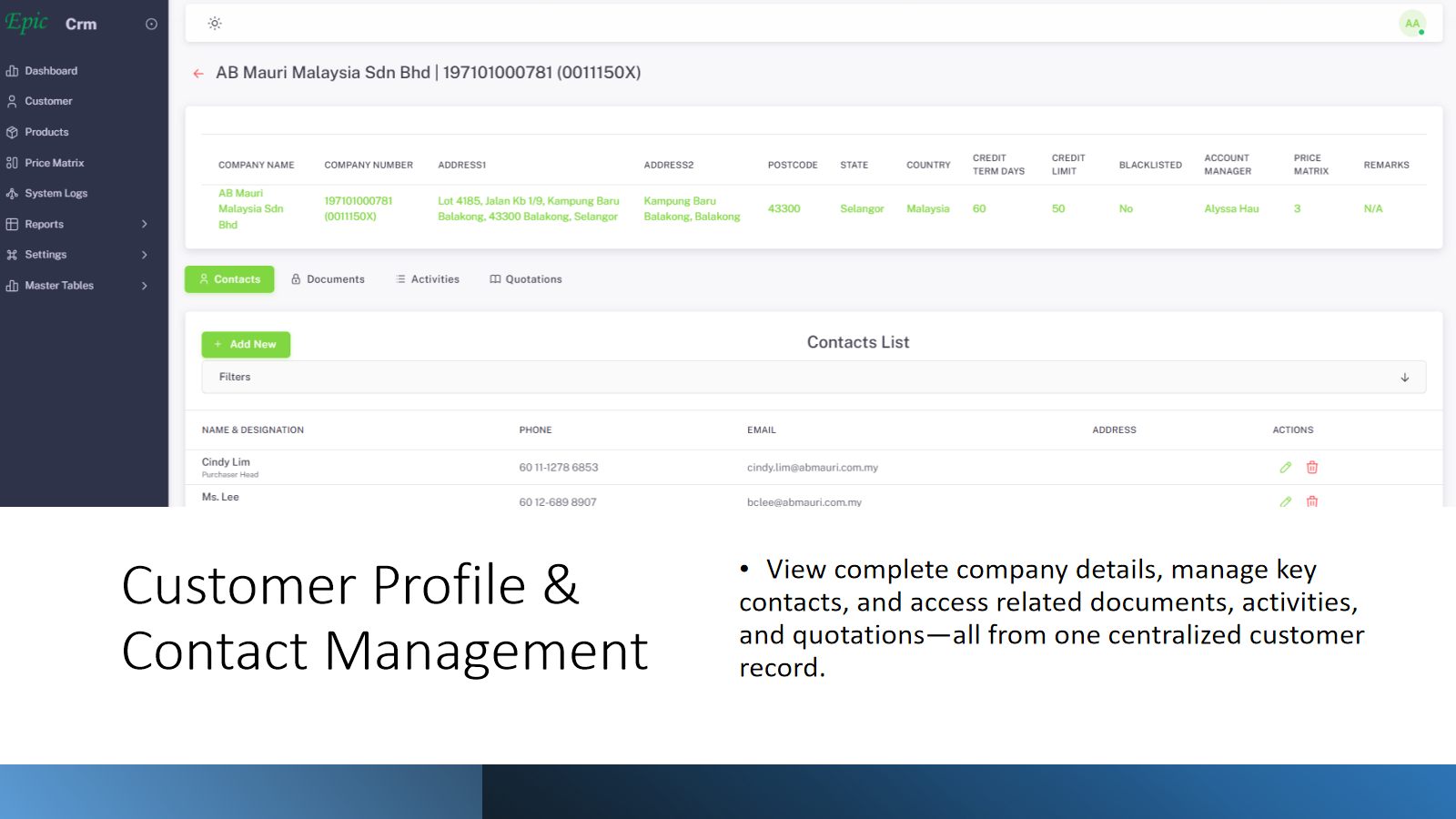 Epic CRM — screen 3