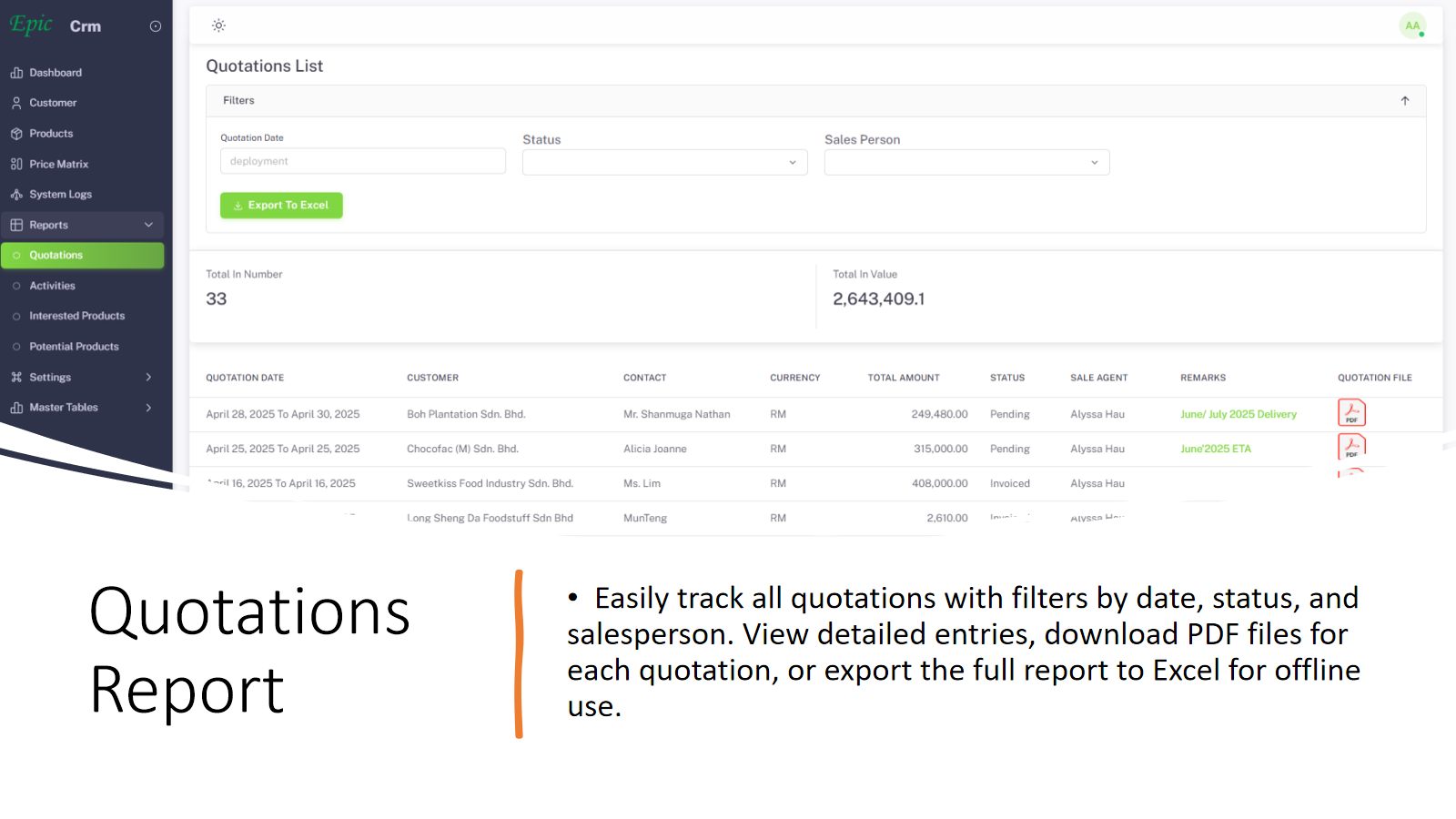 Epic CRM — screen 4