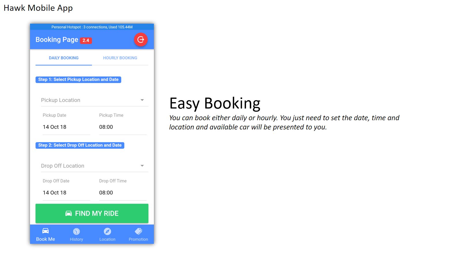 Hawk — Car Rental Mobile App — screen 3