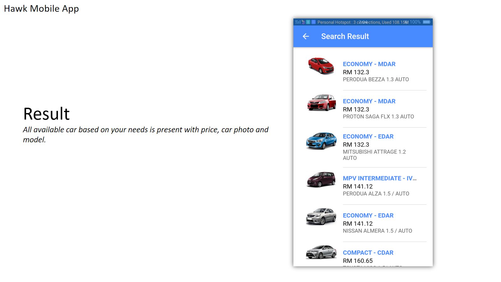 Hawk — Car Rental Mobile App — screen 4