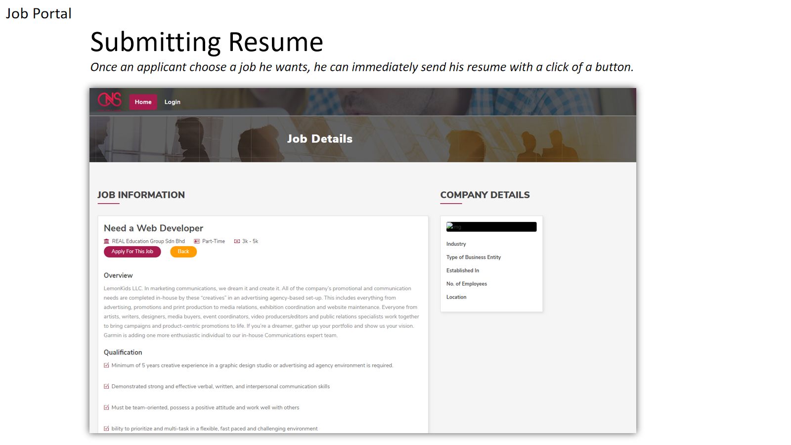 Job Portal — screen 4