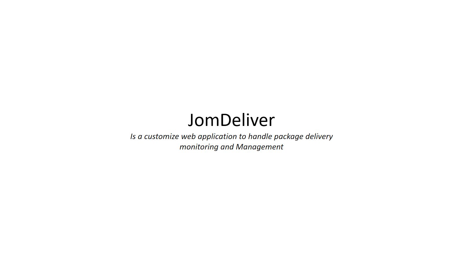 JomDeliver — Delivery Management cover