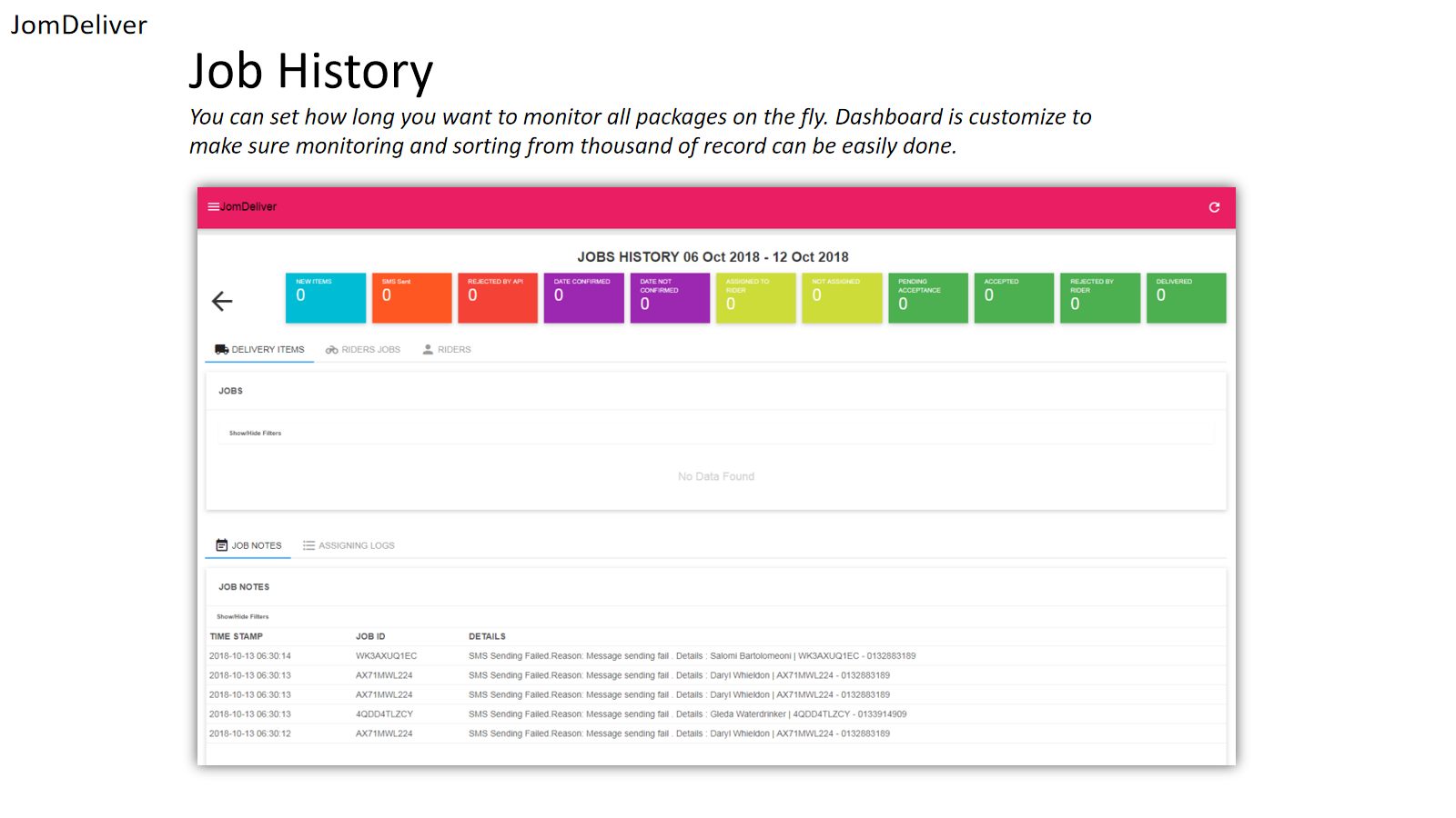 JomDeliver — Delivery Management — screen 3