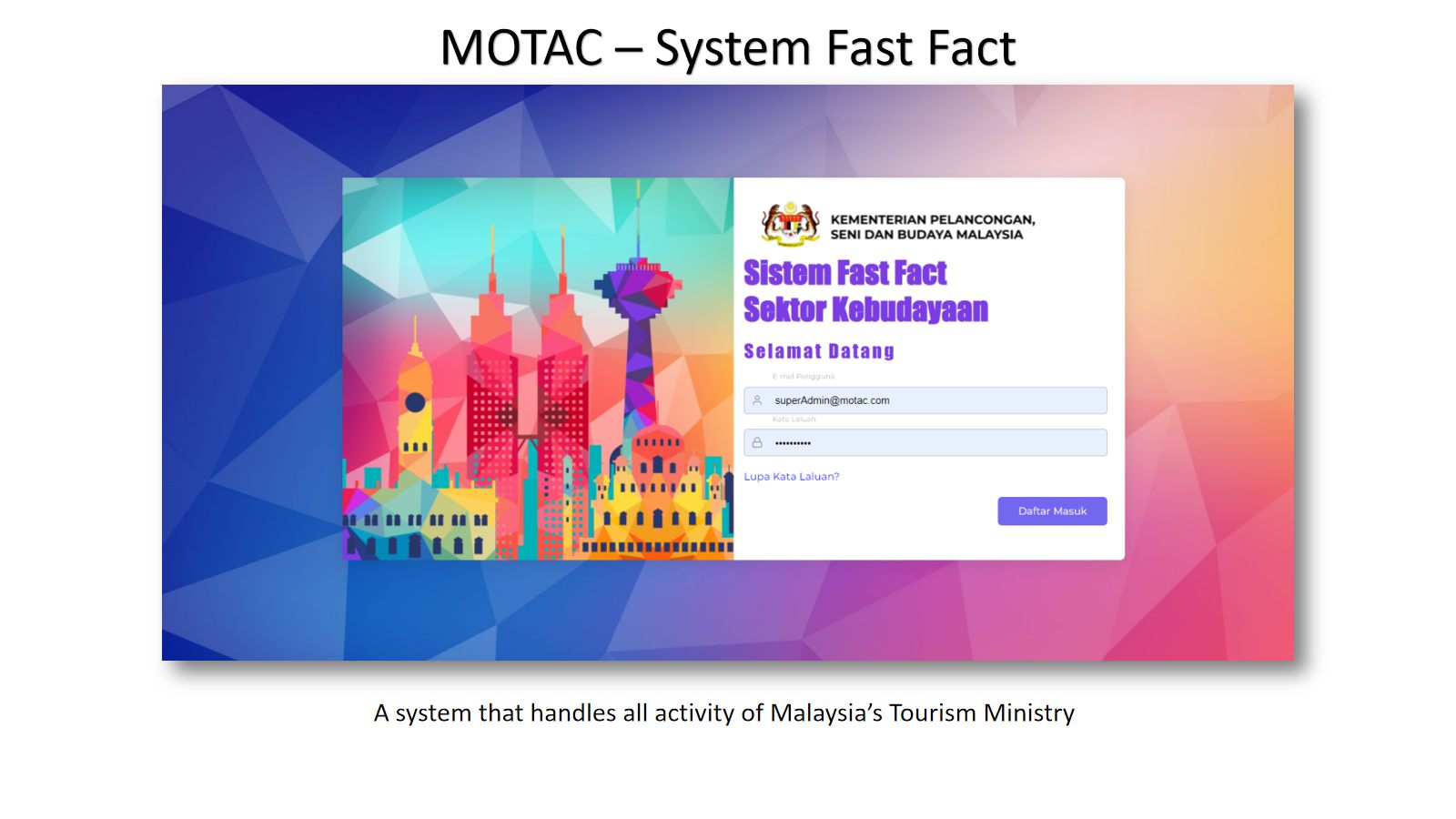 MOTAC — Ministry Information System cover