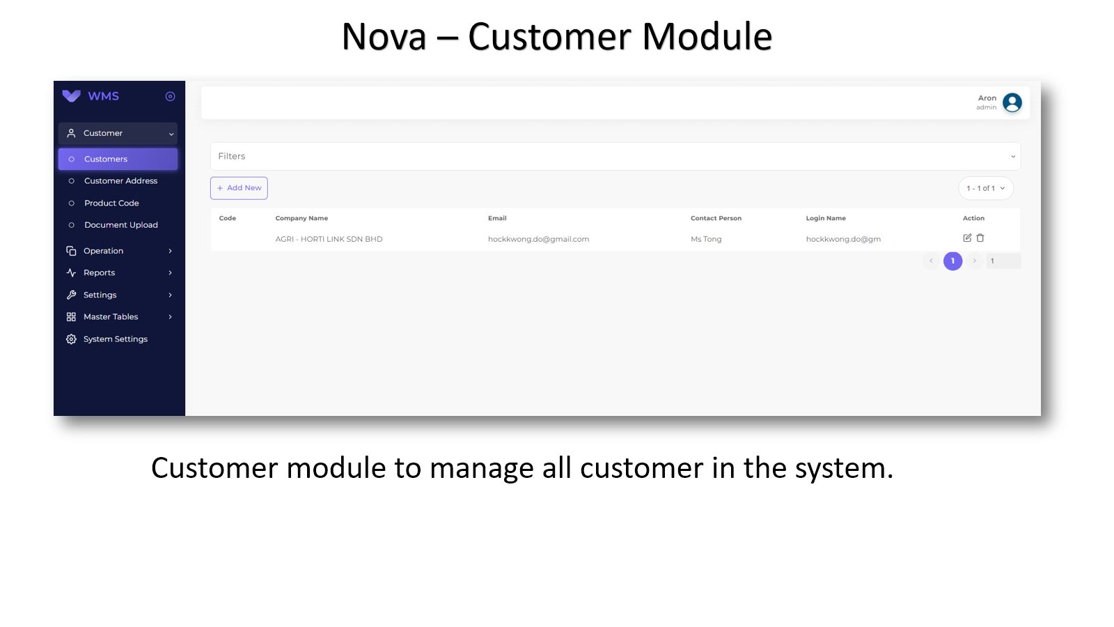 Nova — Warehouse Management — screen 2