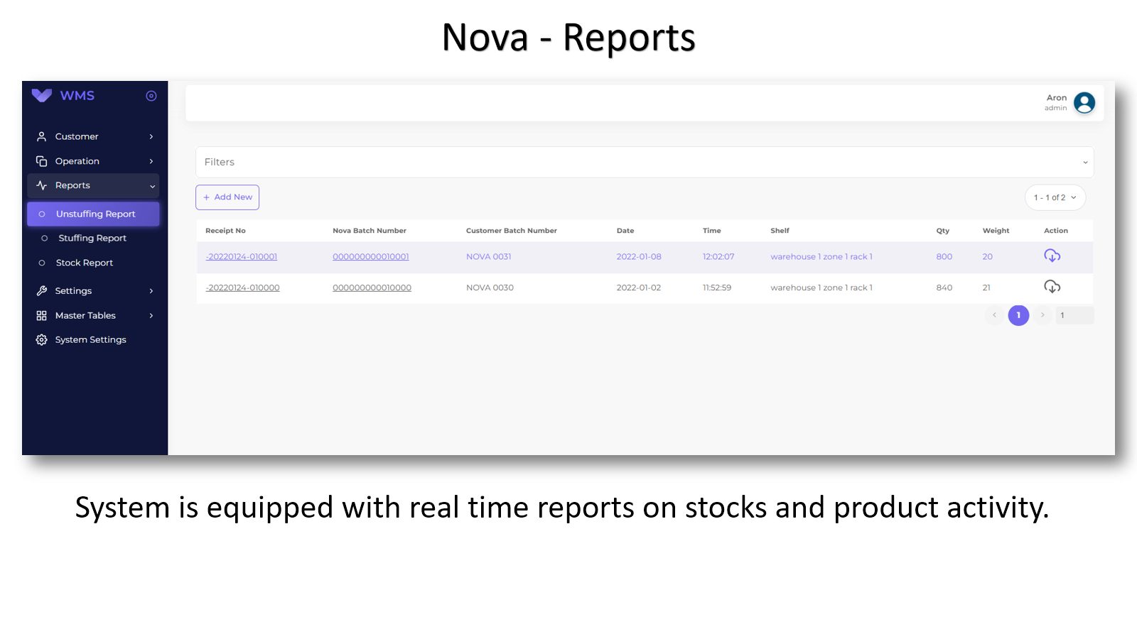 Nova — Warehouse Management — screen 4