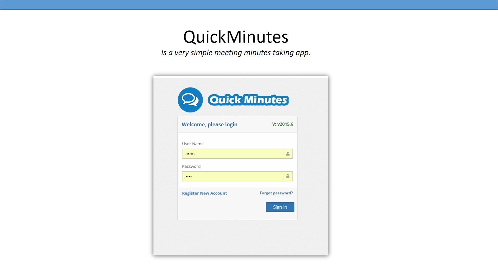 QuickMinutes — screen 2