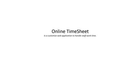 Online TimeSheet cover