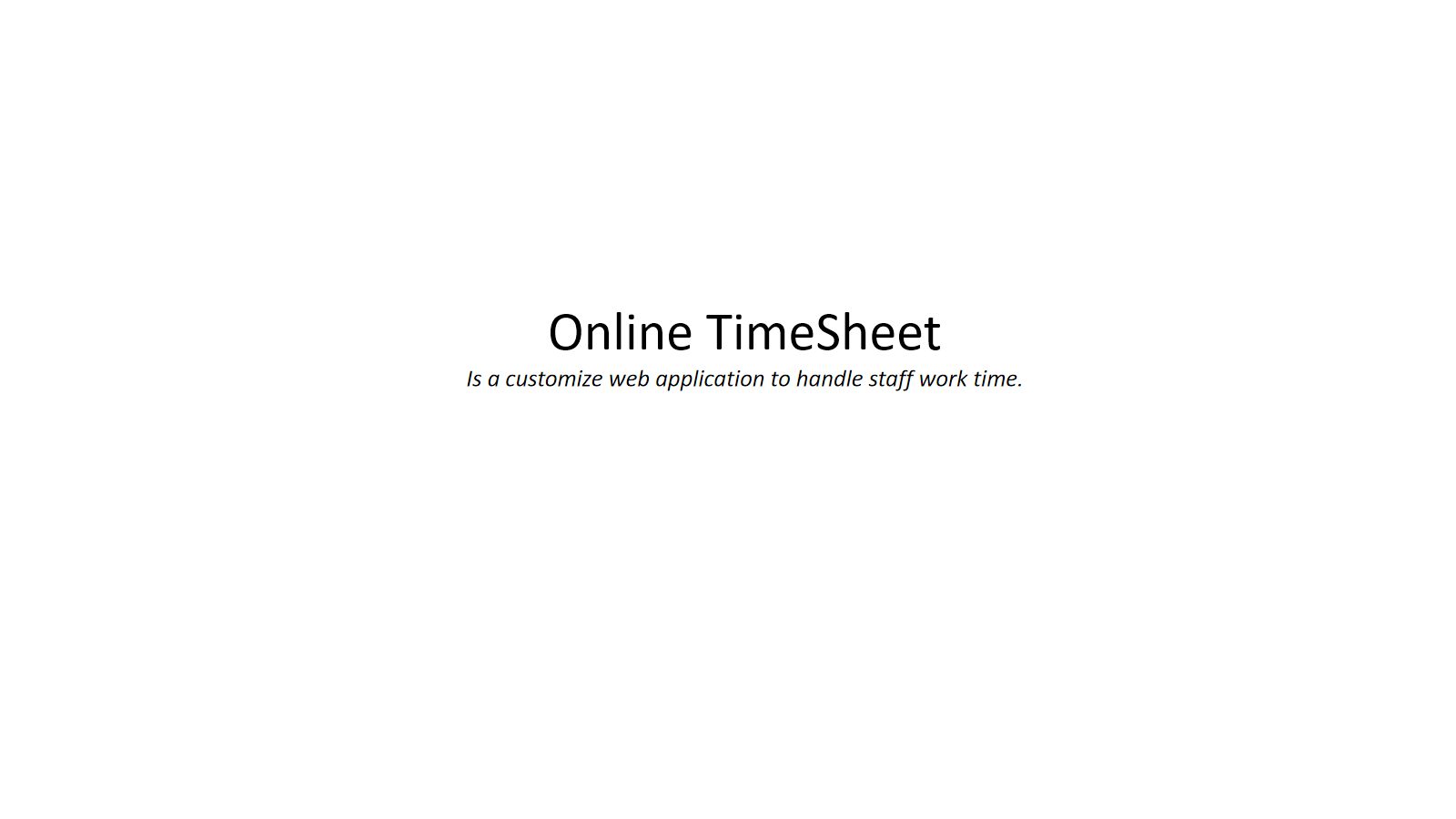 Online TimeSheet cover