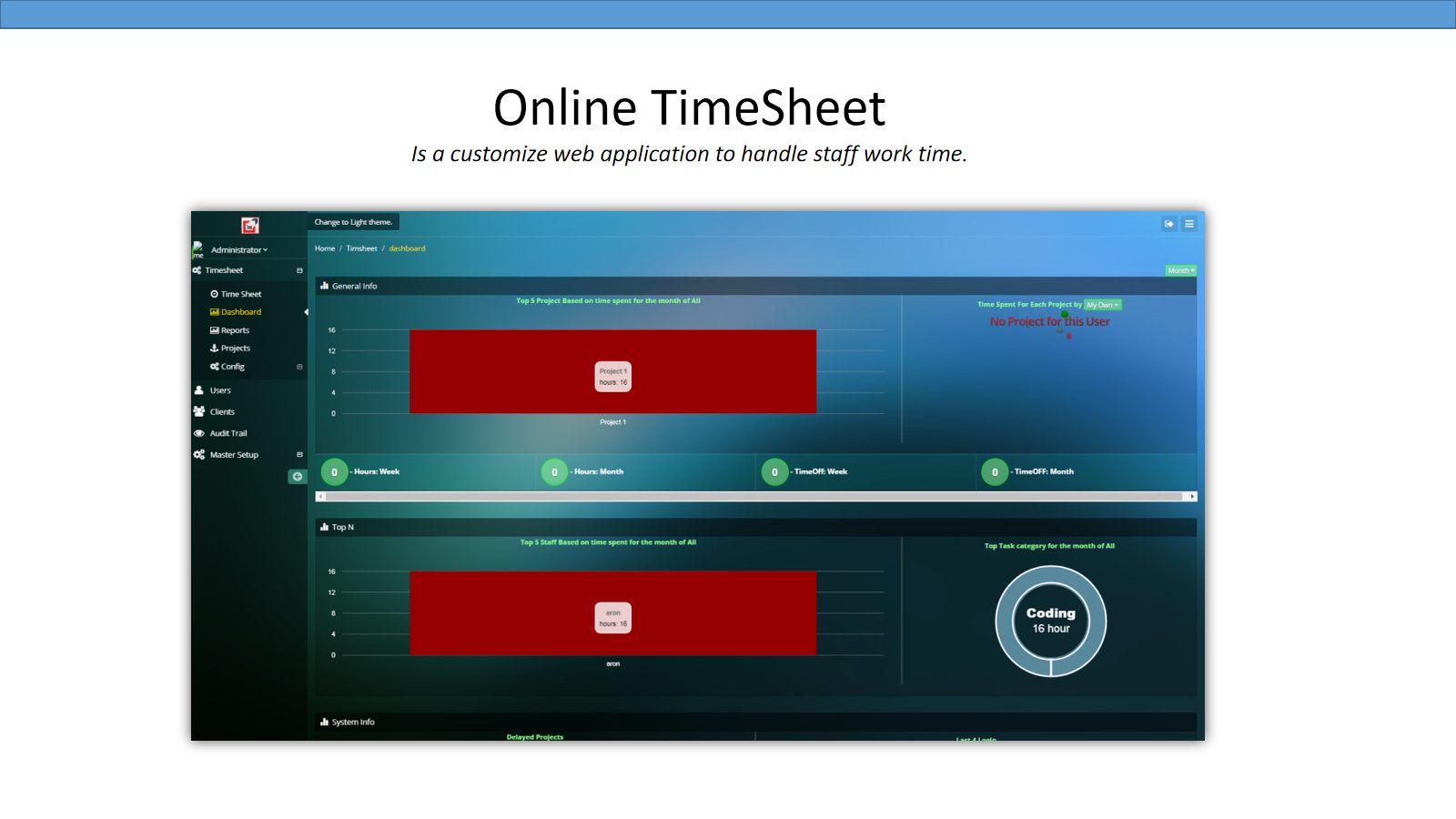Online TimeSheet — screen 2