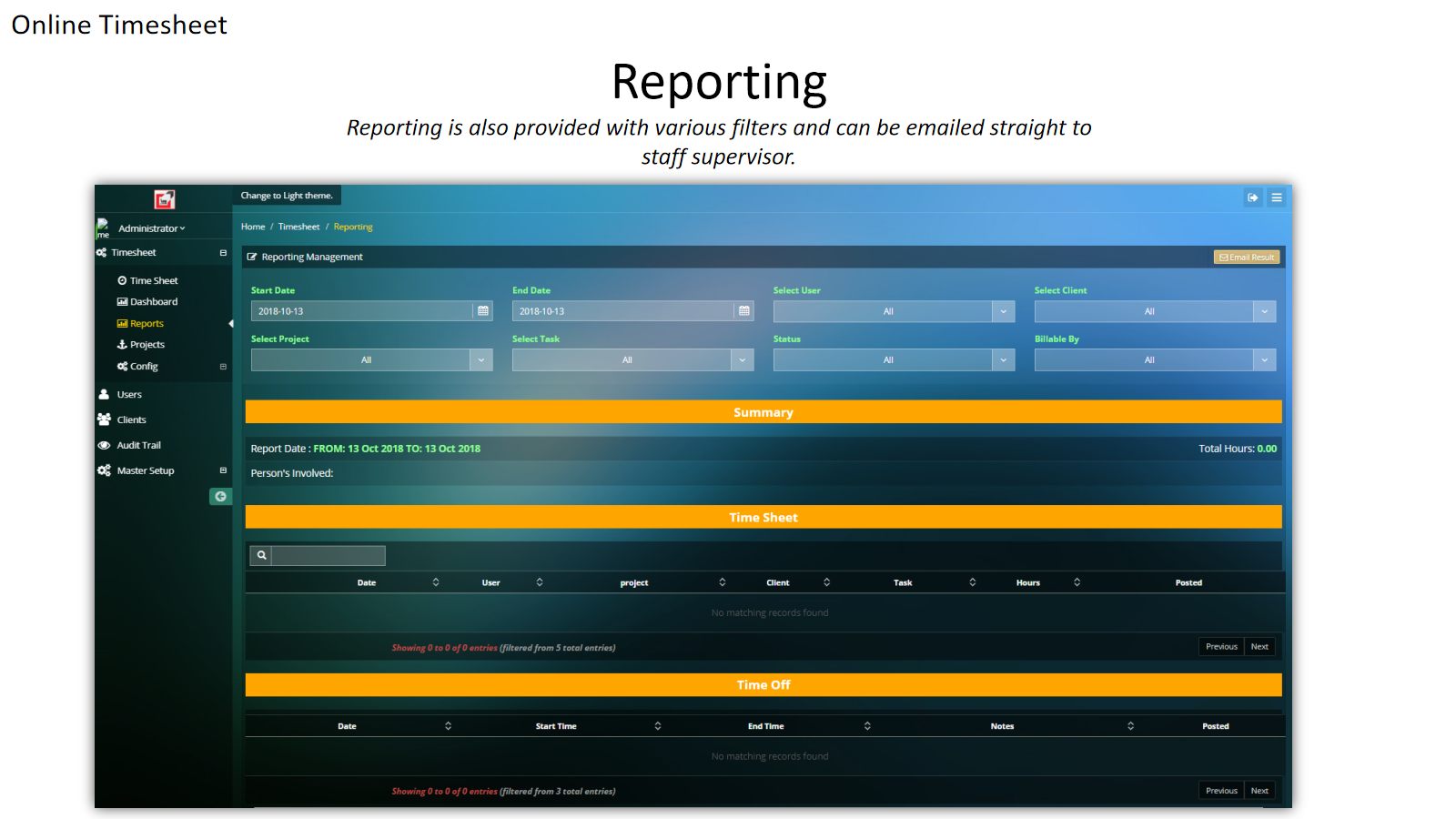 Online TimeSheet — screen 4