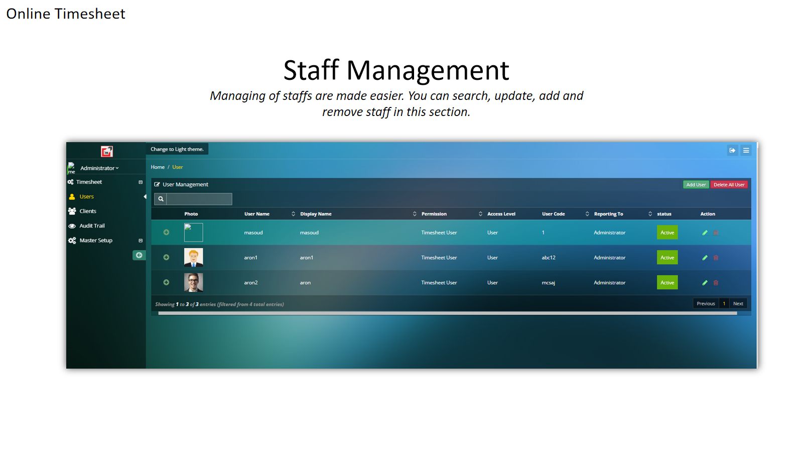 Online TimeSheet — screen 5