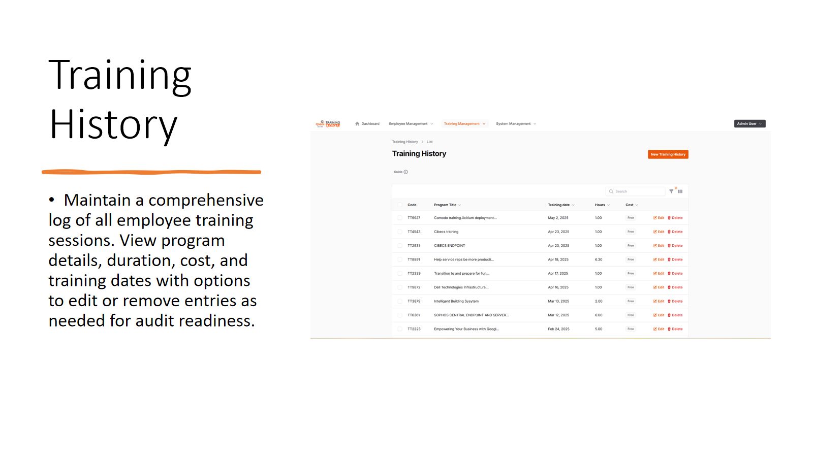 Training Tracker — screen 5