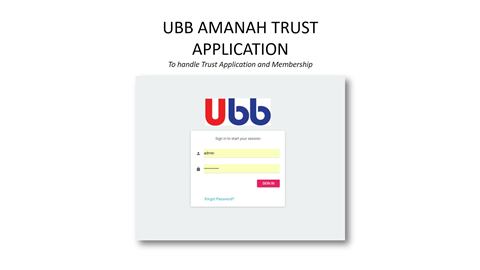 UBB Amanah — Trust Applications cover