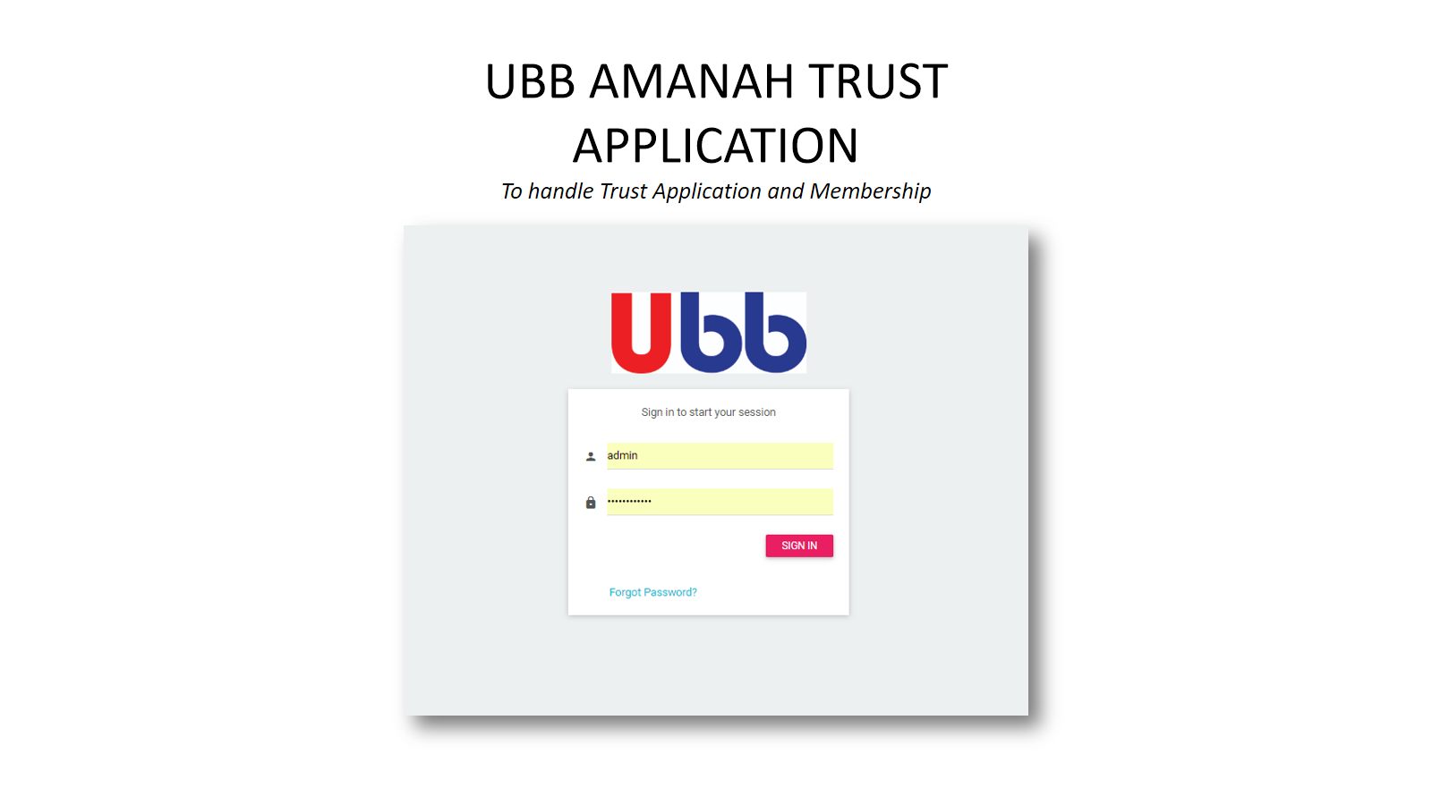 UBB Amanah — Trust Applications cover