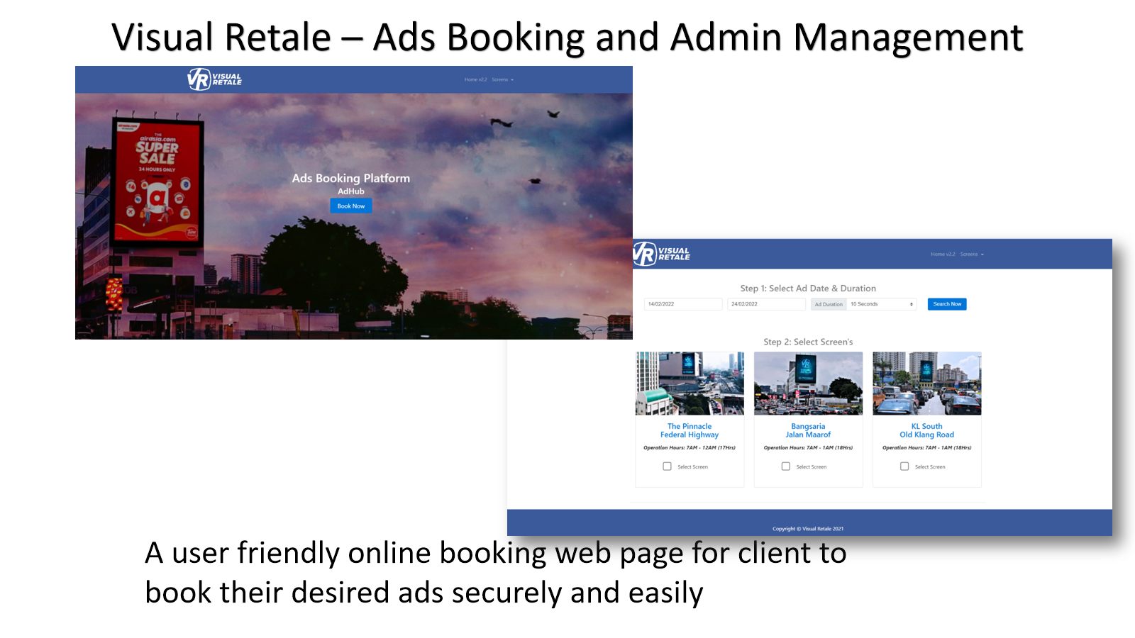 Visual Retale — ad space booking platform